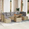 Image de vidaXL Ensemble de canapé de jardin 8 pcs Beige Poly rotin