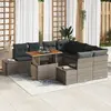 Image de vidaXL Ensemble de canapé de jardin 9 pc Gris Poly rotin