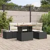 Image de vidaXL Ensemble de canapé de jardin 5 pcs Noir Poly rotin