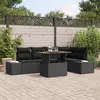 Image de vidaXL Ensemble de canapé de jardin 6 pcs Noir Poly rotin