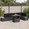 Image de vidaXL Ensemble de canapé de jardin 7 pc Noir Poly rotin