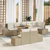 Image de vidaXL Ensemble de canapé de jardin 9 pcs Beige Poly rotin