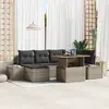 Image de vidaXL Ensemble de canapé de jardin 7 pc Gris Poly rotin