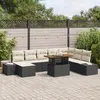 Image de vidaXL Ensemble de canapé de jardin 9 pc Noir Poly rotin