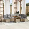 Image de vidaXL Ensemble de canapé de jardin 9 pc Beige Poly rotin