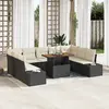 Image de vidaXL Ensemble de canapé de jardin 10 pc Noir Poly rotin