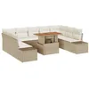 Image de vidaXL Ensemble de canapé de jardin 10 pcs Beige Poly rotin, Ensemble de mobilier de jardin, moderne, léger, résistant aux UV, modulable pour un confort en extérieur