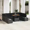 Image de vidaXL Ensemble de canapé de jardin 10 pcs Noir Poly rotin