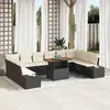 Image de vidaXL Ensemble de canapé de jardin 11 pc Noir Poly rotin