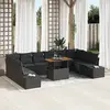 Image de vidaXL Ensemble de canapé de jardin 11 pc Noir Poly rotin