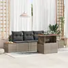 Image de vidaXL Ensemble de canapé de jardin 5 pc Gris Poly rotin