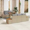 Image de vidaXL Ensemble de canapé de jardin 6 pc Beige Poly rotin