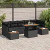 Image de vidaXL Ensemble de canapé de jardin 8 pc Noir Poly rotin