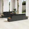 Image de vidaXL Ensemble de canapé de jardin 9 pc Noir Poly rotin