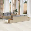 Image de vidaXL Ensemble de canapé de jardin 9 pc Beige Poly rotin