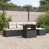 Image de vidaXL Ensemble de canapé de jardin 6 pc Noir Poly rotin