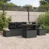 Image de vidaXL Ensemble de canapé de jardin 6 pc Noir Poly rotin