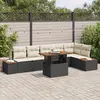 Image de vidaXL Ensemble de canapé de jardin 7 pc Noir Poly rotin