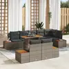 Image de vidaXL Ensemble de canapé de jardin 9 pcs Gris Poly rotin