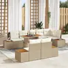 Image de vidaXL Ensemble de canapé de jardin 9 pcs Beige Poly rotin