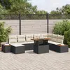 Image de vidaXL Ensemble de canapé de jardin 9 pcs Noir Poly rotin