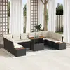 Image de vidaXL Ensemble de canapé de jardin 11 pc Noir Poly rotin