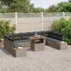 Image de vidaXL Ensemble de canapé de jardin 11 pcs Gris Poly rotin