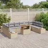 Image de vidaXL Ensemble de canapé de jardin 11 pc Beige Poly rotin