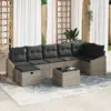 Image de vidaXL Ensemble de Canapés avec coussin avec stockage Gris polyrotin
