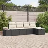 Image de vidaXL Ensemble de canapé de jardin avec coussin 5 pcs polyrotin