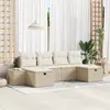 Image de vidaXL Ensemble de canapé de jardin 6 pc Beige polyrotin
