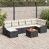 Image de vidaXL Ensemble de canapé de jardin avec coussin 8 pcs Noir polyrotin