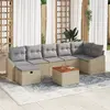 Image de vidaXL Ensemble de canapé de jardin avec coussin 8 pcs Beige polyrotin