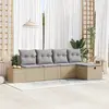 Image de vidaXL Ensemble de canapé de jardin 5 pc Beige polyrotin