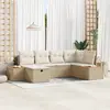 Image de vidaXL Ensemble de canapé de jardin 6 pc Beige polyrotin