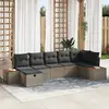 Image de vidaXL Ensemble de canapé de jardin avec coussin 7 pcs Gris polyrotin