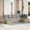 Image de vidaXL Ensemble de canapé de jardin 8 pc Beige polyrotin