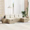 Image de vidaXL Ensemble de canapé de jardin 6 pc Beige polyrotin