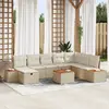 Image de vidaXL Ensemble de canapé de jardin 9 pc Beige polyrotin