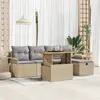 Image de vidaXL Ensemble de canapé de jardin 6 pc Beige polyrotin