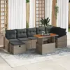 Image de vidaXL Ensemble de canapé de jardin avec coussin 8 pcs Gris polyrotin