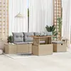 Image de vidaXL Ensemble de canapé de jardin 6 pc Beige polyrotin