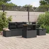 Image de vidaXL Ensemble de canapé de jardin avec coussin 6 pcs Noir polyrotin