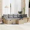 Image de vidaXL Ensemble de canapé de jardin 7 pc Poly rotin