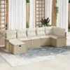 Image de vidaXL Ensemble de canapé de jardin 7 pc Poly rotin