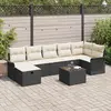 Image de vidaXL Ensemble de canapé de jardin avec coussin 8 pcs Noir Poly rotin
