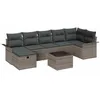 Image de vidaXL Ensemble de canapé de jardin avec coussin 8 pcs Gris Poly rotin, Canapé modulaire moderne, léger, résistant aux UV, idéal pour terrasses et jardins, confort d'extérieur chic