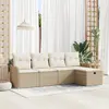 Image de vidaXL Ensemble de canapé de jardin 5 pcs Beige Poly rotin