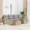 Image de vidaXL Ensemble de canapé de jardin 6 pc Beige polyrotin