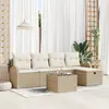 Image de vidaXL Ensemble de canapé de jardin 6 pcs Beige Poly rotin